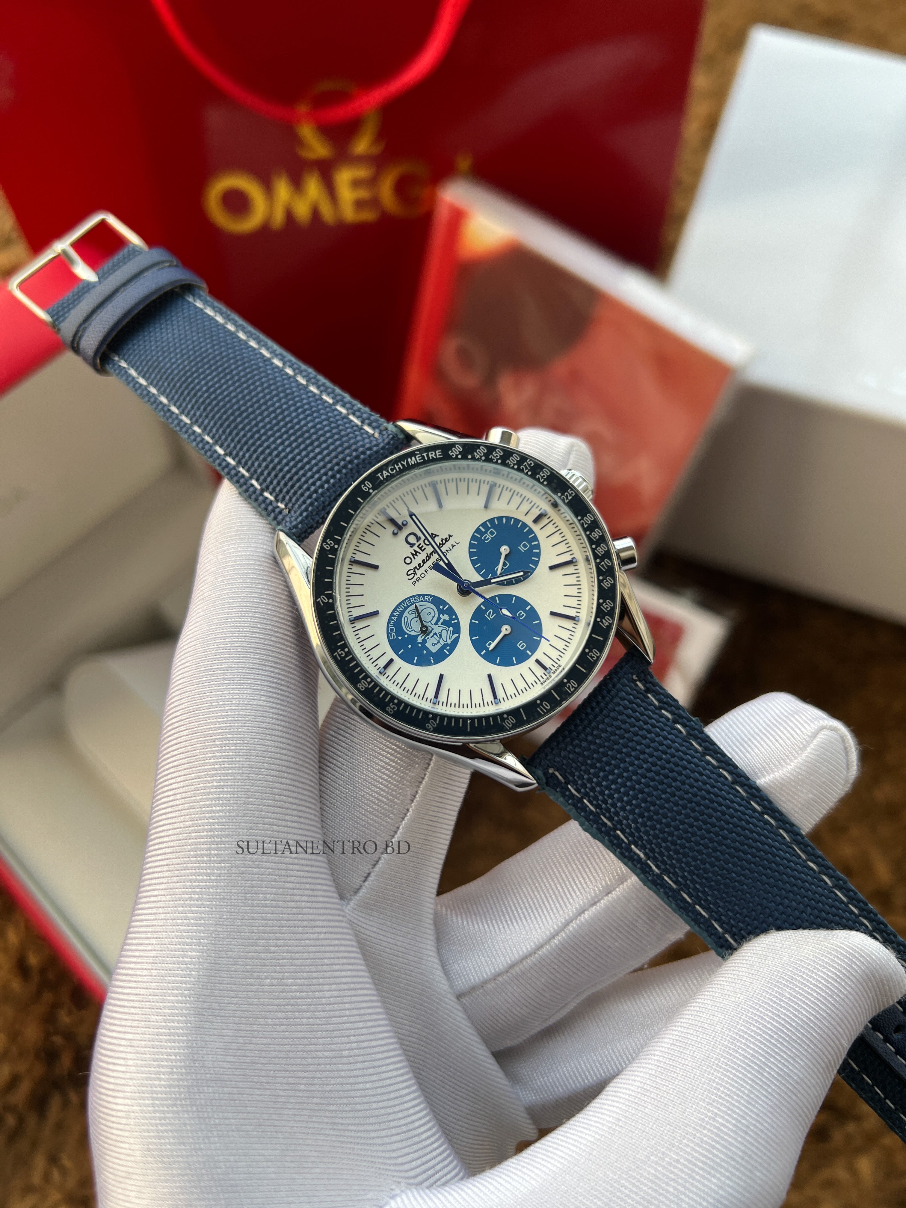 Omega Speedmaster 50th Anniversary Snoopy Edition Active Chronograph Watch