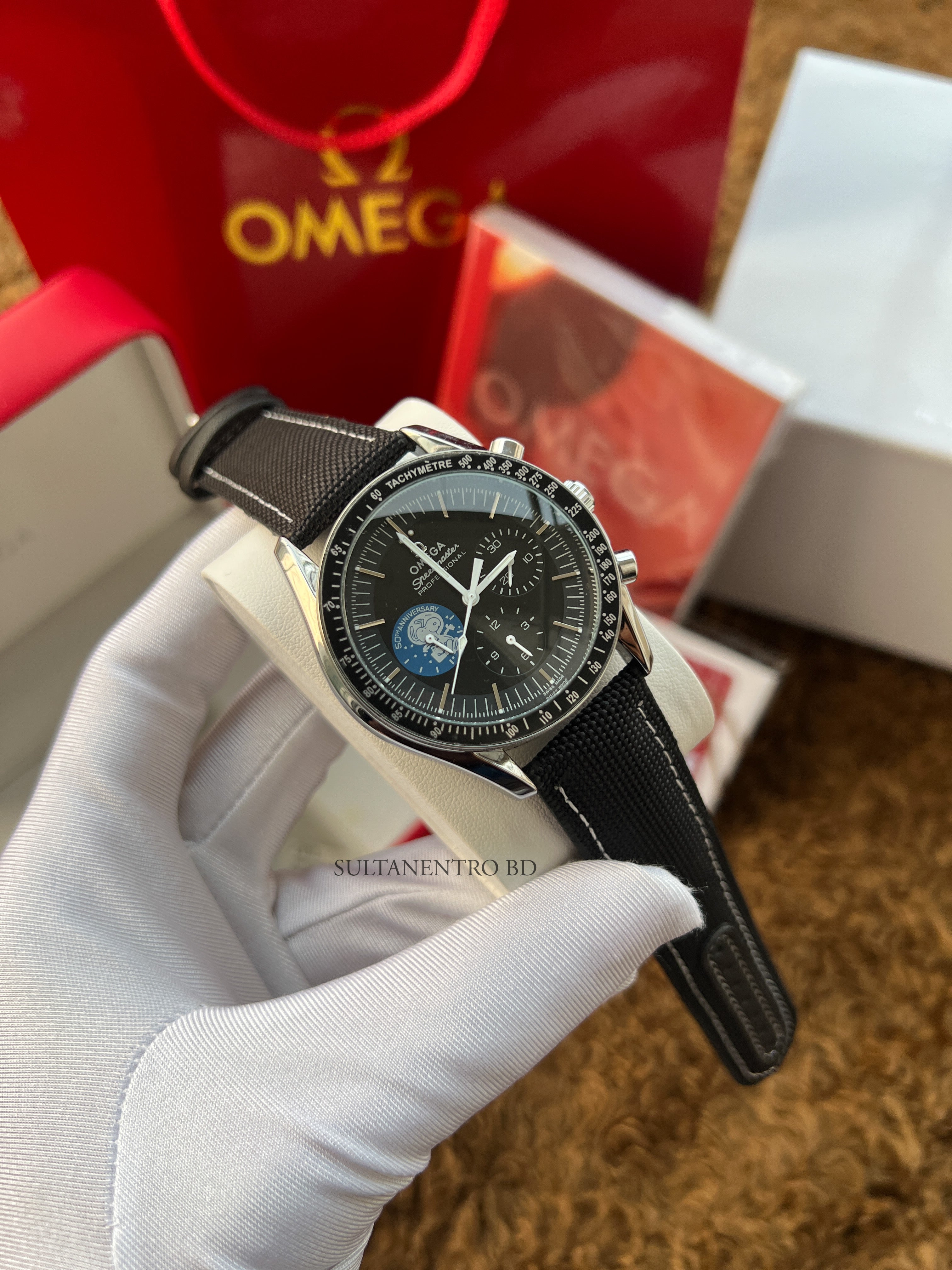 Omega Speedmaster 50th Anniversary Snoopy Edition Active Chronograph Watch