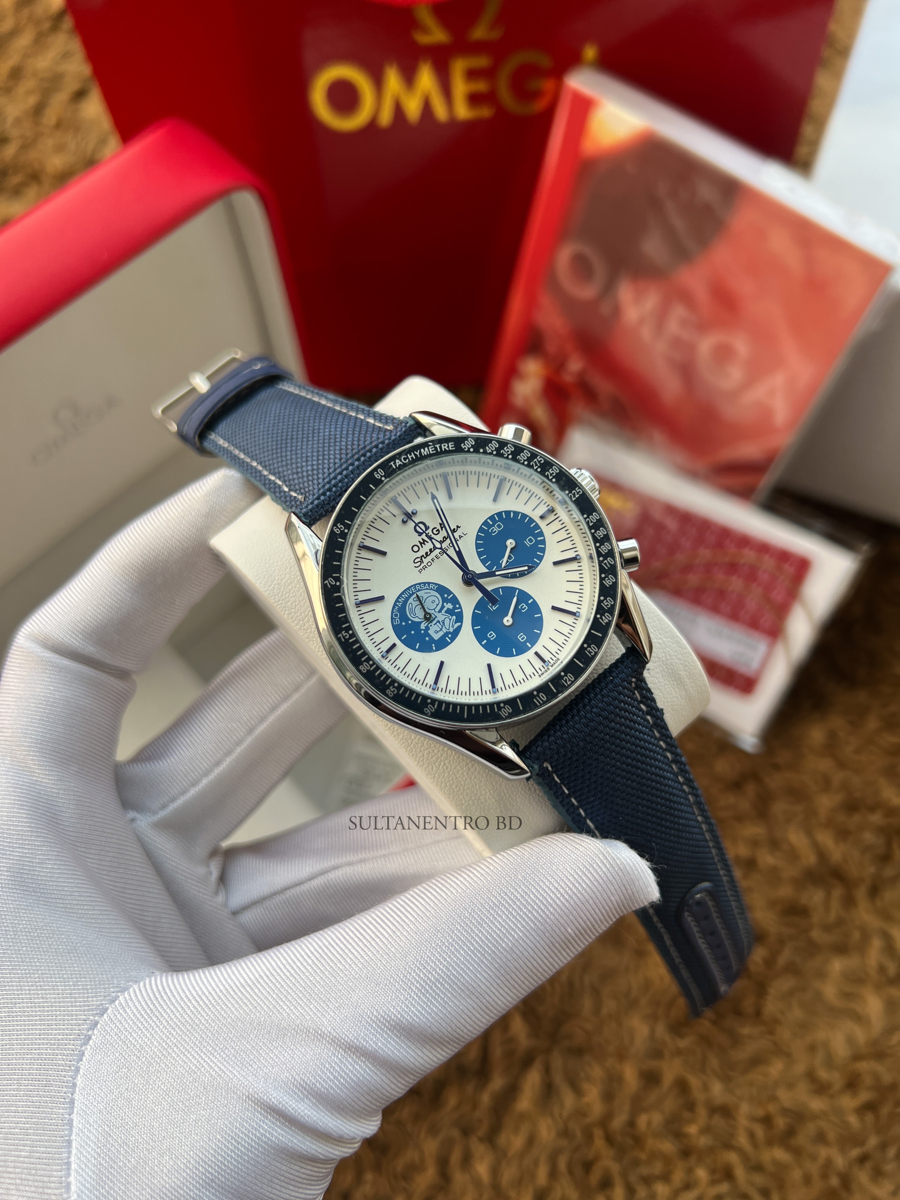 Omega Speedmaster 50th Anniversary Snoopy Edition Active Chronograph Watch