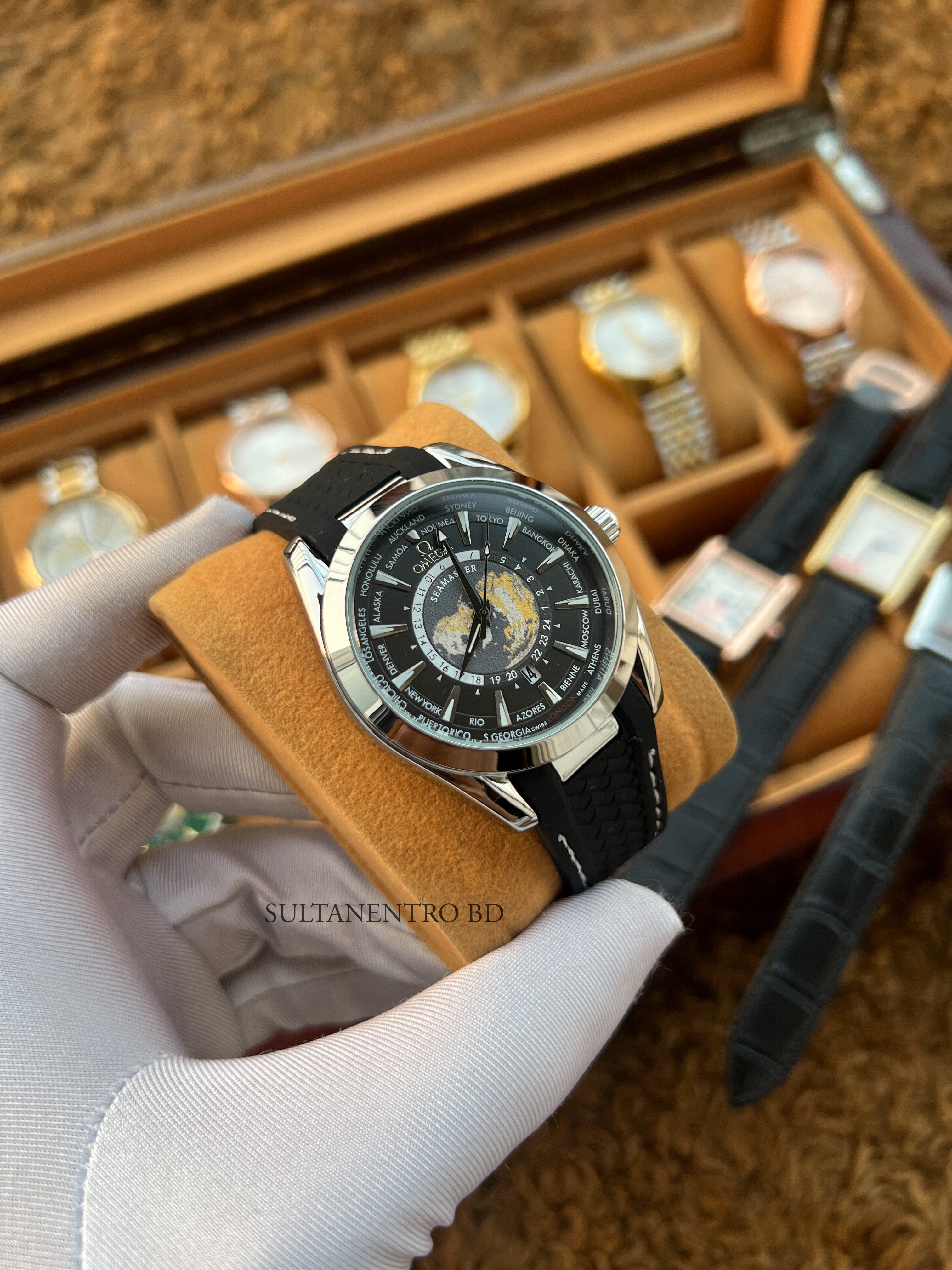 Omega Aqua Terra World Timer Watch (Sweep Movement)