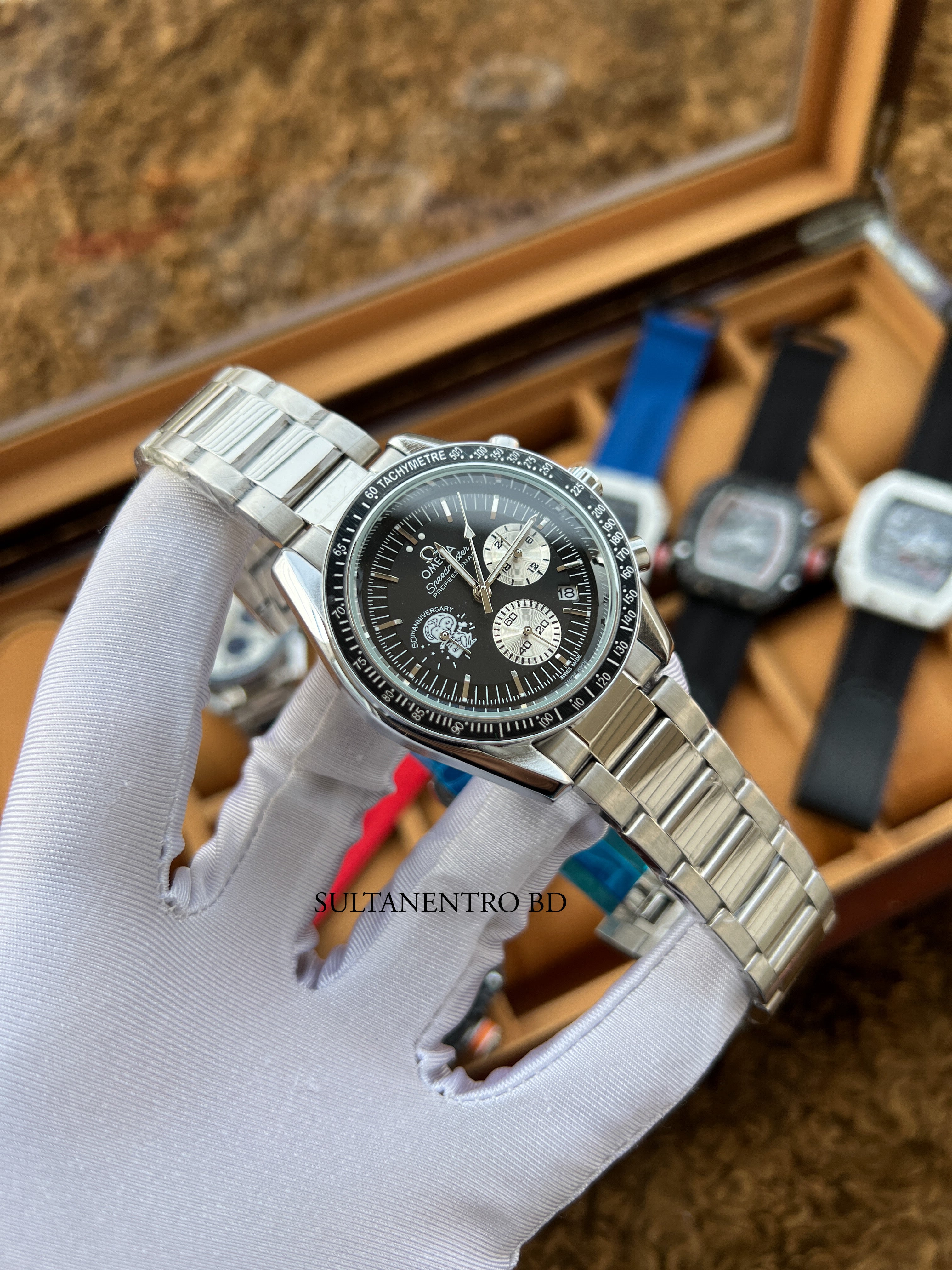 Omega Speedmaster 50th Anniversary Snoopy Edition Active Chronograph Watch (Premium Quality)