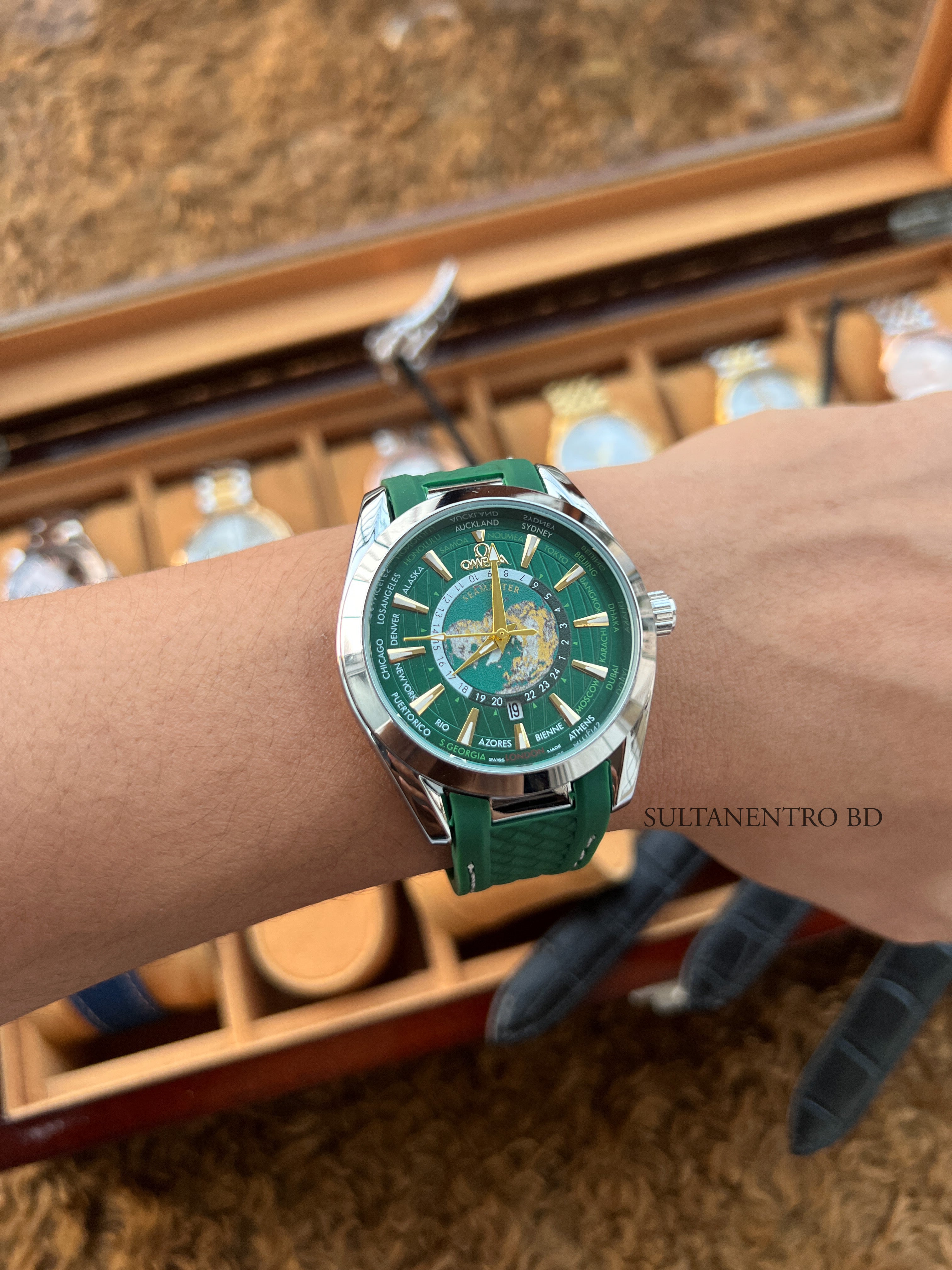 Omega Aqua Terra World Timer Watch (Sweep Movement)