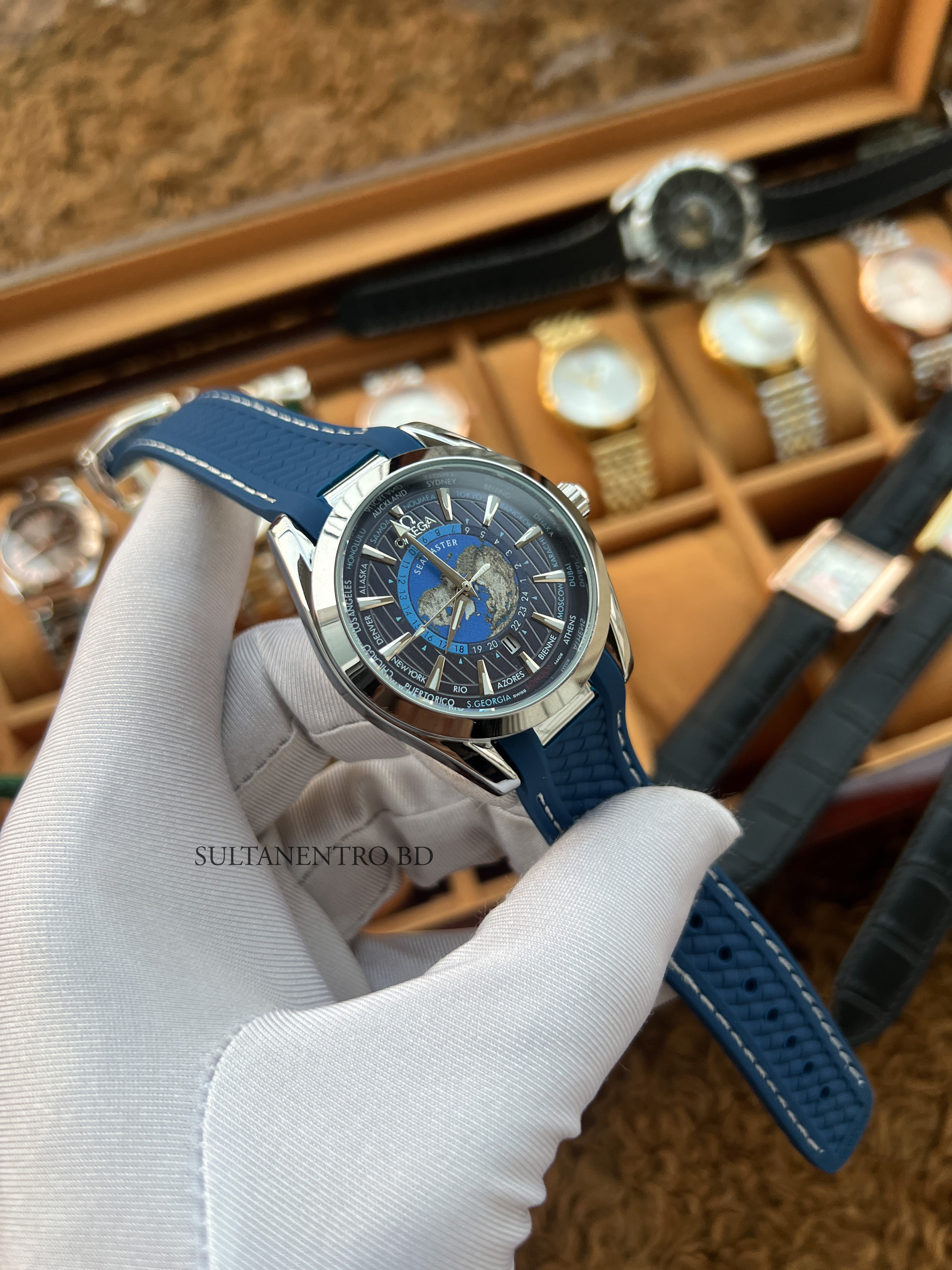 Omega Aqua Terra World Timer Watch (Sweep Movement)