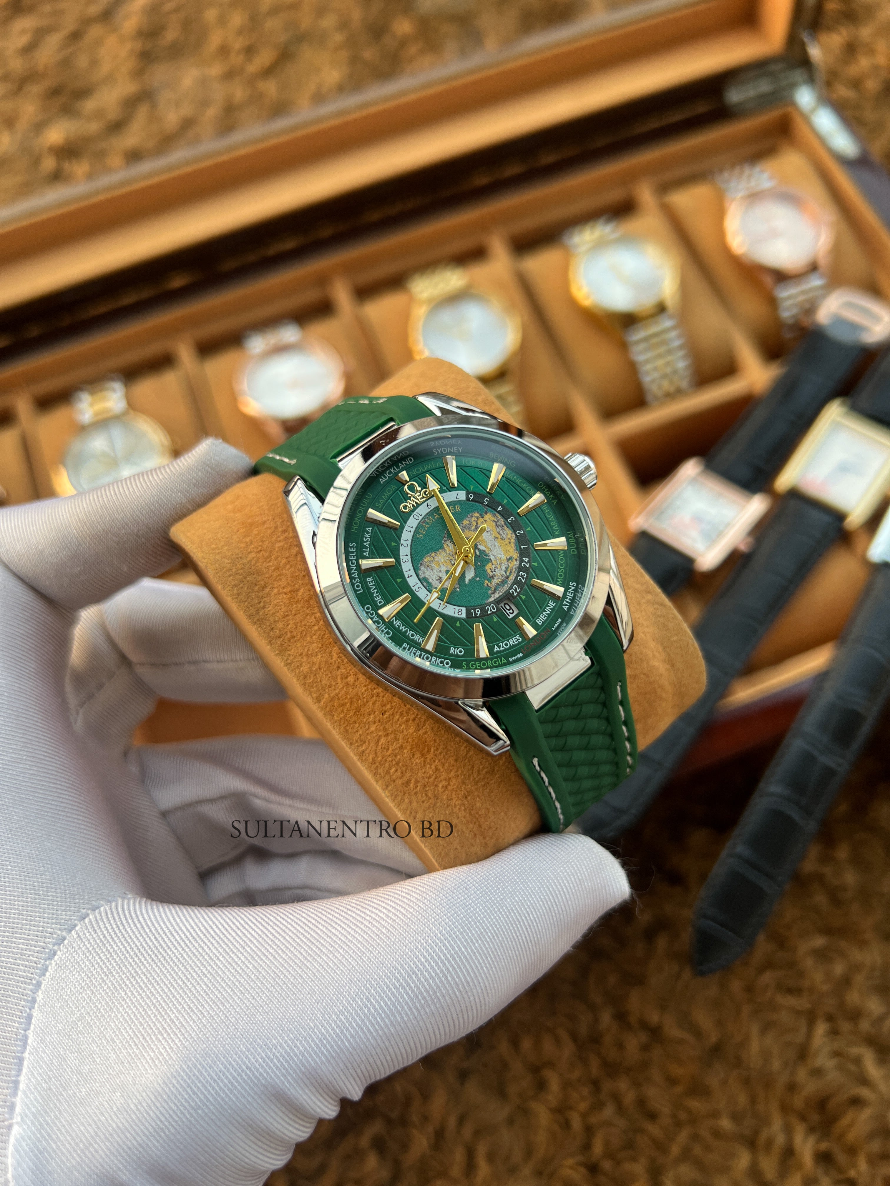 Omega Aqua Terra World Timer Watch (Sweep Movement)