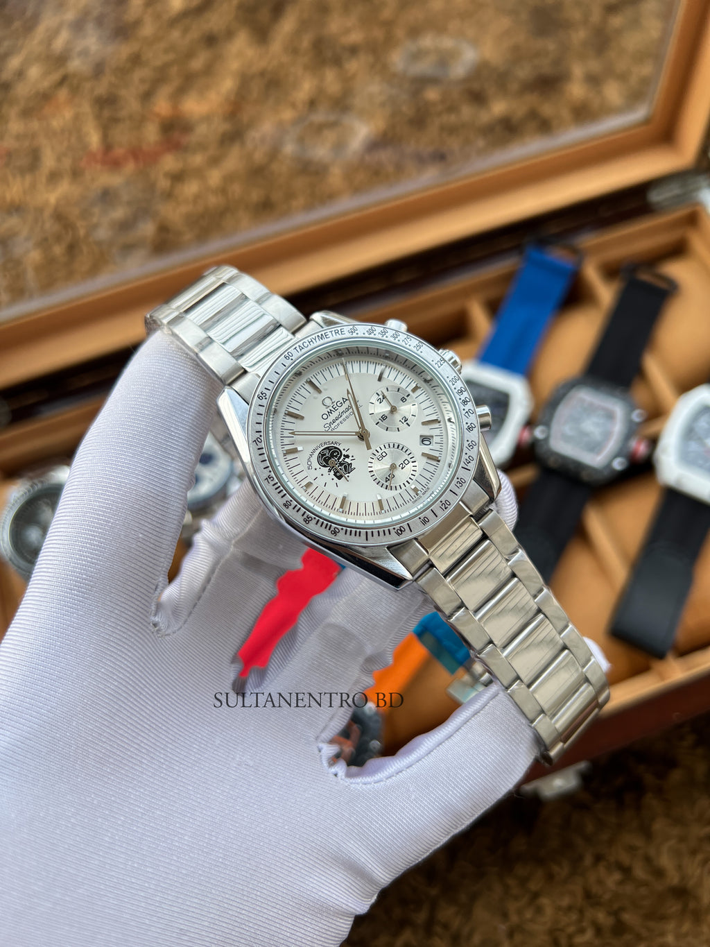 Omega Speedmaster 50th Anniversary Snoopy Edition Active Chronograph Watch (Premium Quality)
