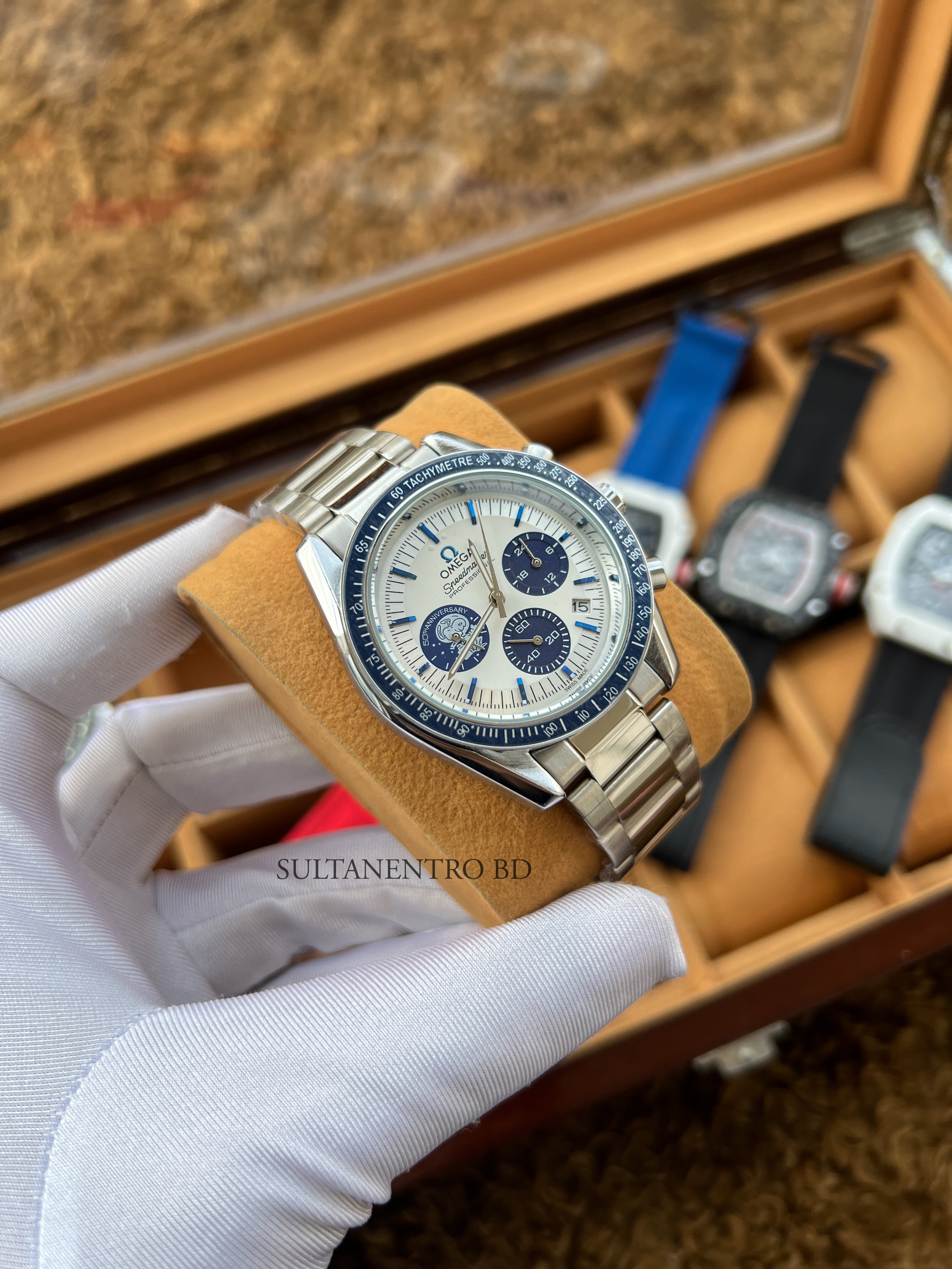 Omega Speedmaster 50th Anniversary Snoopy Edition Active Chronograph Watch (Premium Quality)