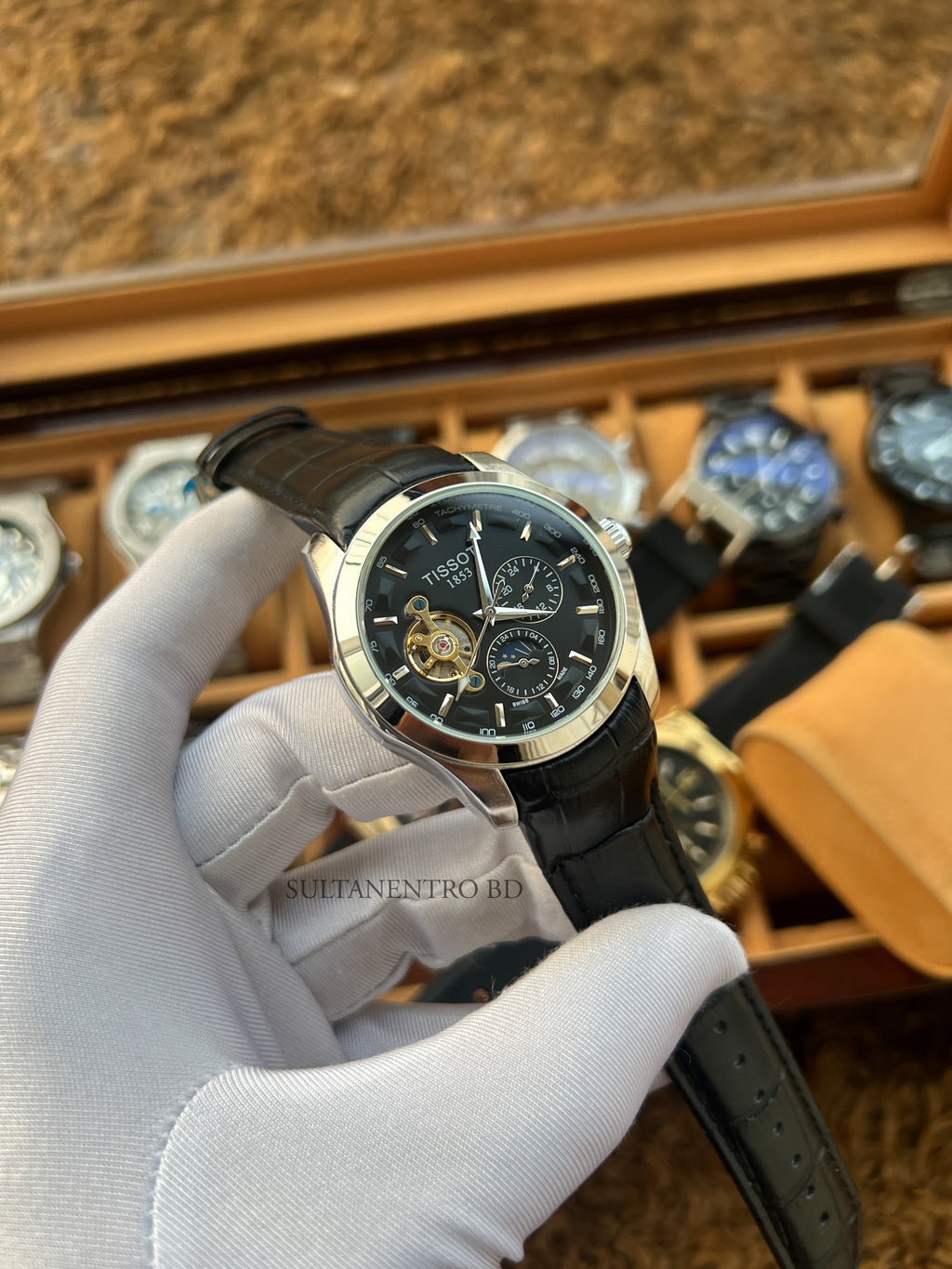 Tissot Open Heart Automatic Watch (Moonphase Active)