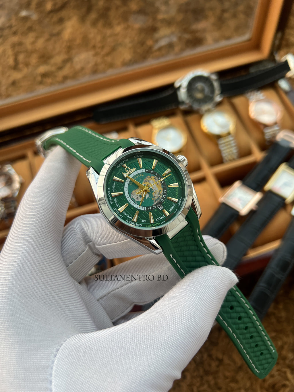 Omega Aqua Terra World Timer Watch (Sweep Movement)