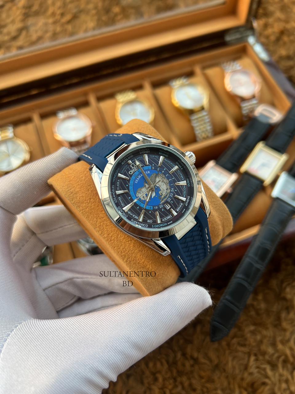 Omega Aqua Terra World Timer Watch (Sweep Movement)